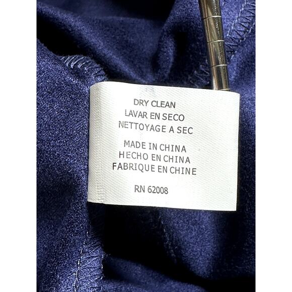 Lena Gabrielle Jacket Womens 8 Navy Open Front Draped Moto Date Nite Grunge - Picture 9 of 9